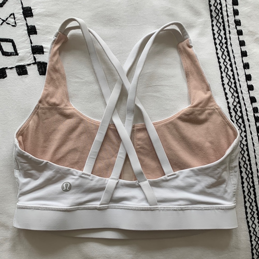 lululemon athletica White and Beige Strappy Sports Bra